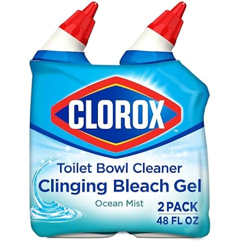 Clorox Toilet Bowl Cleaner, Clinging Bleach Gel, Ocean Mist - 24 Ounces, Pack of 2 Cover