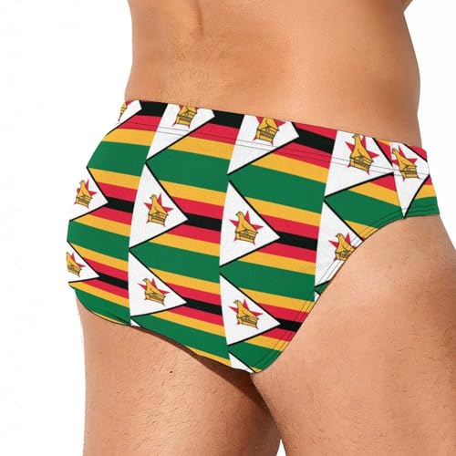 Zimbabwe Flag Mens Swim Briefs Sexy Bikini Swimwear Bathing Suits Trunks3