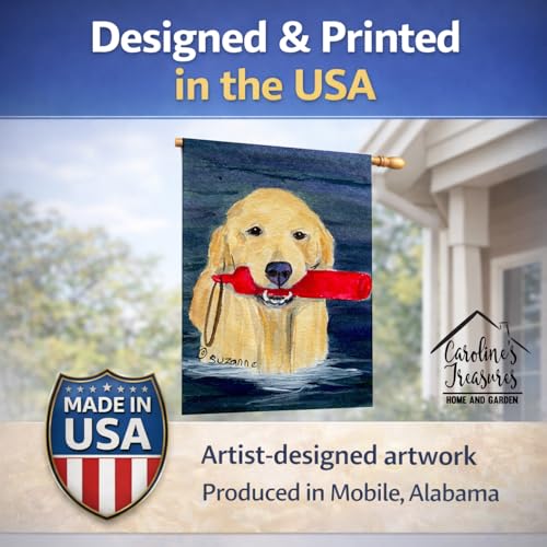 Drapeau Golden Retriever grand format canevas double face résistant aux intempéries - 8
