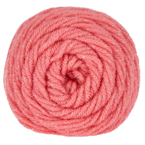 Image of Hobby Lobby Metallic I Love This Yarn, 760 Coral Sparkle | 4 Medium Weight, Acrylic & Metallic Polyester, 252 Yards Per Skein