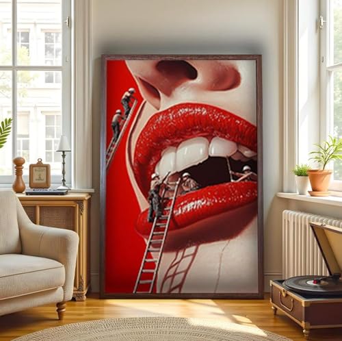 Tableau mural lèvres sexy pop art TONGYINLI toile déco salon 70x100cm