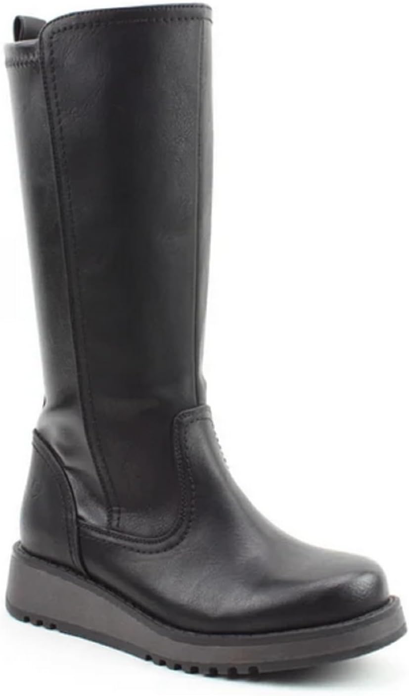 Heavenly Feet Luna Faux Leather Tall Riding Boots Wedge Heel Memory