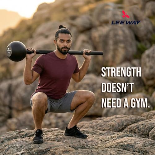 Image of Leeway (30kg) Macebell Mugdar Meel Indian Clubbell for Functional Training & Strength | Cast Iron Macebell | Gada Style Traditional Fitness Tool, Shoulder Mobility, Grip Strength (30kg Steel Mace)