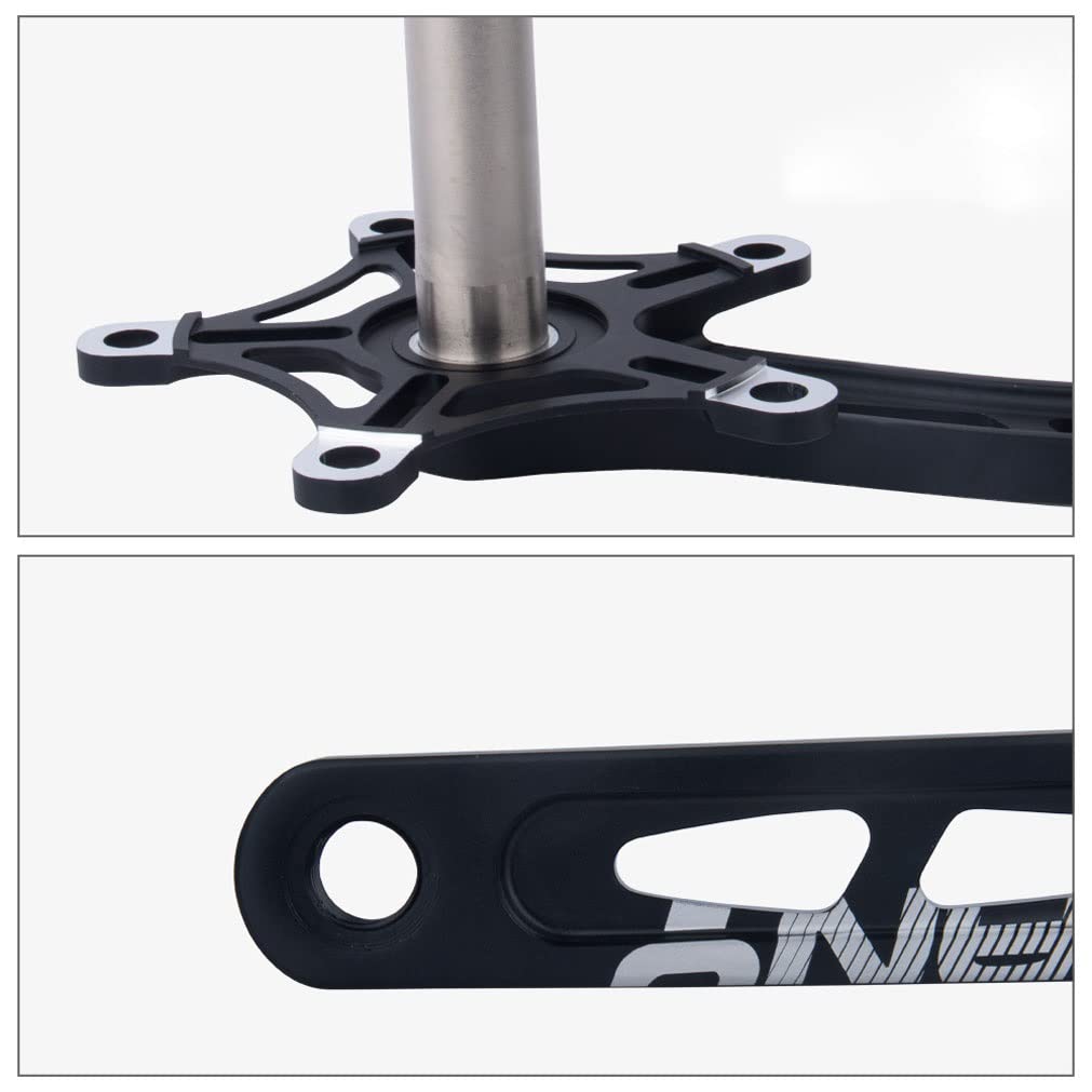 Zintegrowany składany zestaw korbowy do roweru 170 mm, ze stopu aluminium, pasuje do pojedynczej tarczy 8/9/10/11 prędkości 53/56T (czarny, 53T)