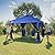 CROWN SHADES Gazebo 10x10 Pop Up Canopy with Mosquito Netting, Screen Tent with 4 Ropes, 8 Stakes, 4 Sandbags and Wheeled Storage Bag, Canopy for Patio & Backyard, Blue