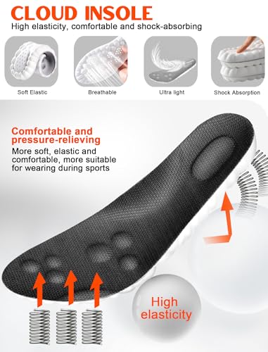 Image of 4D Cloud Insoles for Men and Women,Memory Foam Cloud Shock Absorption Steppers Insole Shoe Sole Inserts Foot Pain Relief Arch Support Work Boot Insole (Black, Men 8~14)