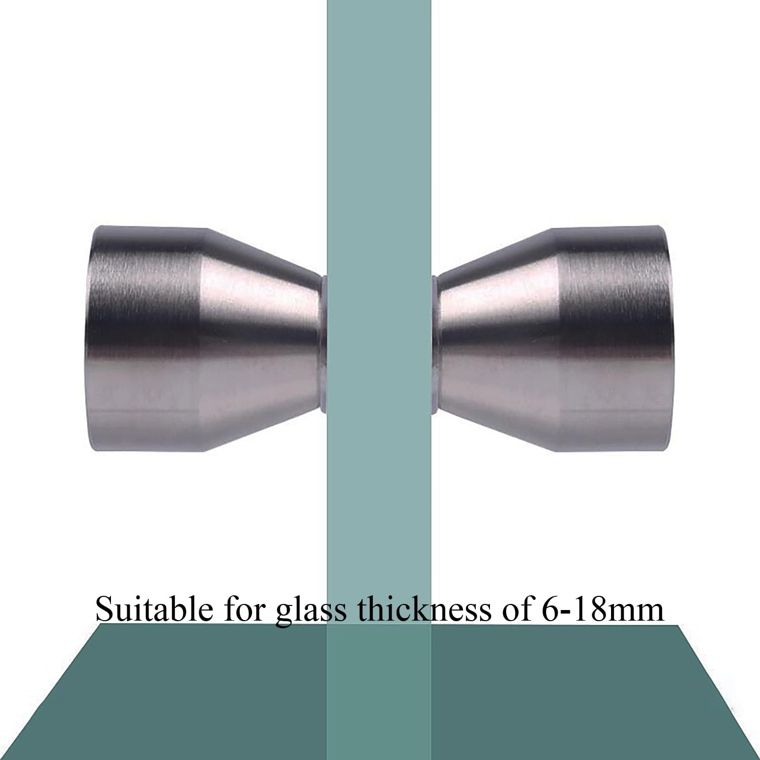 Maniglia per Porta Doccia in Vetro Pomelli Box Doccia 2 Coppie Maniglia Porta Scorrevole Doccia Spazzolato Pomelli Doccia Acciaio Inox 304 Pomolo Porta Vetro 6-18mm per Cucina Bagno Casa Ufficio Hotel