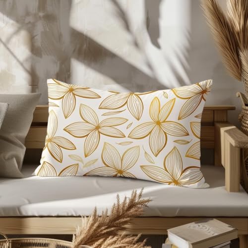 CEVAN Rectangulaire Housse de Coussin New York Taie d'oreiller Deco Soie Fleur, Housse de Coussin Salon de Jardin Taie d'oreiller Imprimé Épais, Lisse Et...