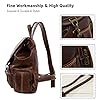 FANDARE Retro Rucksäcke Schulrucksack Schultasche Wasserdicht Schulranzen Damen Herren Teenager Backpack Tagesrucksack Reise Daypacks für Uni Büro Alltag Freizeit Campus Wandern PU Dunkel Braun #3
