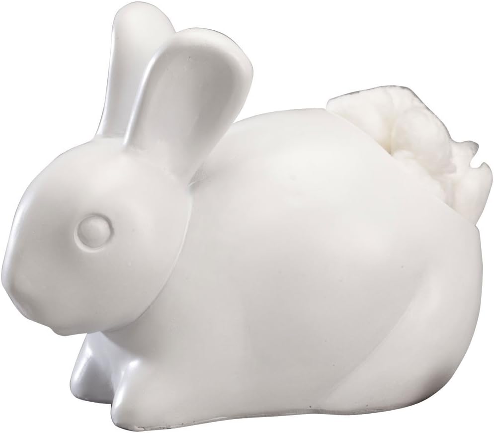 White Bunny Cotton Ball Holder and Dispenser by OakRidge - Bathroom Novelty and Décor