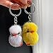 Zkhxhtg Helmet Duck Keychains Cartoon Plush Duck Key Chains For Women Men Charm Fashionable Keychain Handbag Pendant