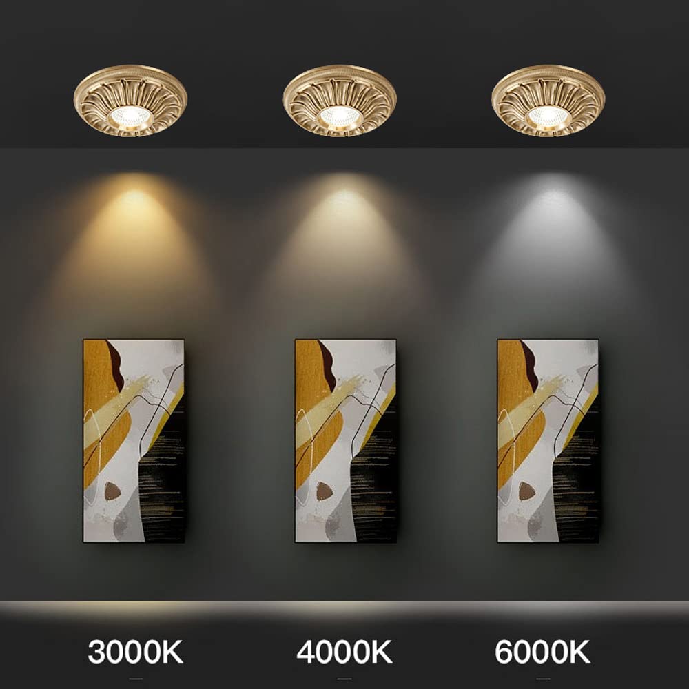 Oprawa LED Downlight 5-calowa LED do zabudowy, osłona przegrody, ultracienkie okrągłe światło panelu miedzianego, rozmiar cięcia: 75-110 mm, prosta instalacja modernizacyjna - bez migotania, 7w