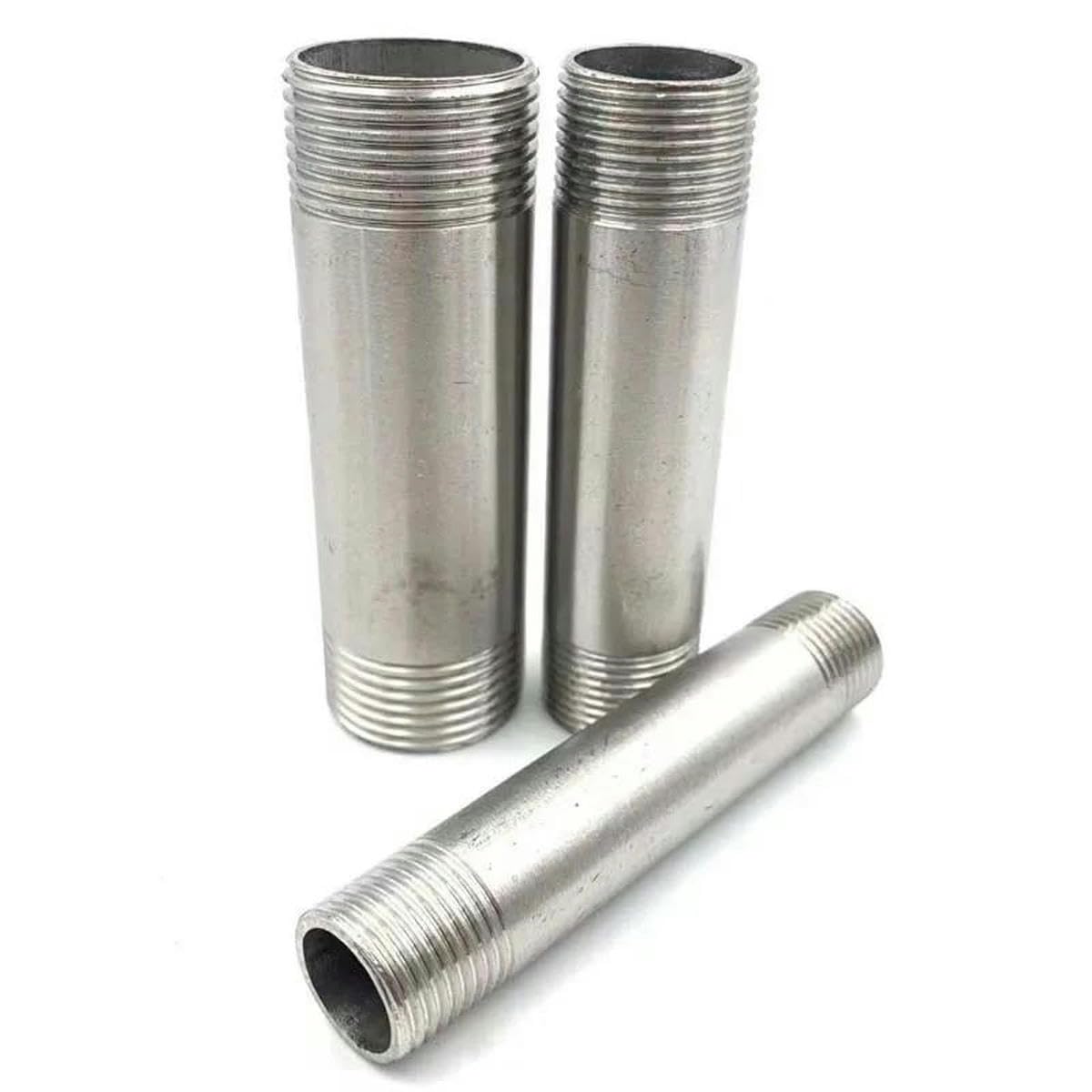 Lunghezza 100/150/200/300mm 1/4" 3/8" 1/2" 3/4"-2” Filettatura maschio Nipplo lungo Raccordo per tubo in acciaio inossidabile 304 Adattatore connettore-200mm Lunghezza-1-1/4"