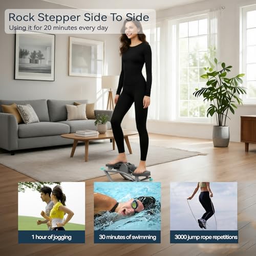 Image of Rock Stepper Side to Side - Lateral Stepper & Glute Trainer with Resistance Bands, Low Impact Side to Side Stepper for Home Exercise, Quiet Step Rocker Machine No Assembly 250LBS