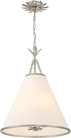 Crystorama Broche 4 Light Antique Silver Pendant