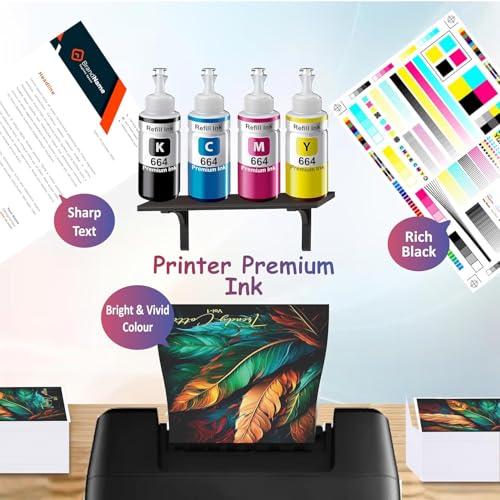 Image of T664 Compatible Ink for Epson L130, L360, L380, L361, L565, L210, L220, L310, L350, L355, L365, L385, L405, L455, L485 Printers (T664 Black Ink 3 Pcs)