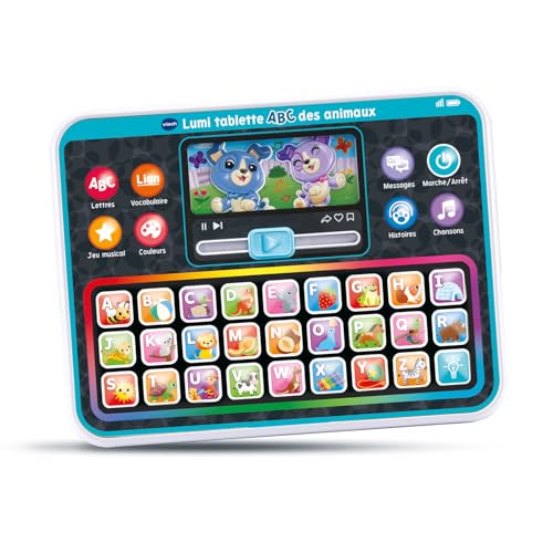 VTech - Lumi Tablette ABC des Animaux - Tablette Lumineuse Enfant - Jouet Éducatif pour Apprendre Les Couleurs - Jeux Alphabet, Jeu Musical - Cadeau Enfant...