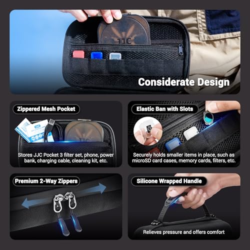 Image of Jjc Osmo Pocket 3 Case For Djii Creator Combo, Travel Protective Case With Neck Strap And Microsd Card Slot, Small Pocket For Accessories Storage