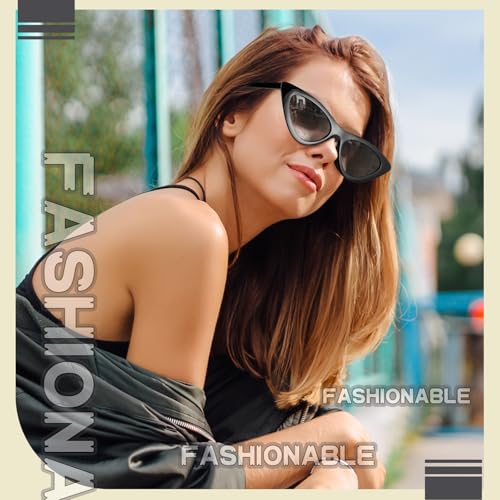 12 Pairs 80s Cat Eye Cyber Visor Sunglasses Cat Eye Shield Glasses Accessories for Women Men Future Style Costume Cosplay 5