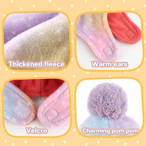Baby Beanie Hat Pom Full Hood Hat Toddler Winter Hat Fleece Earflap Cap for 6M-4T Boys Girls Winter3