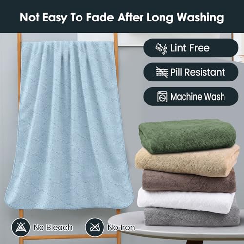 Image of JML Bath Towels, Pack of 2, 30 in x 60 in, Light Blue
