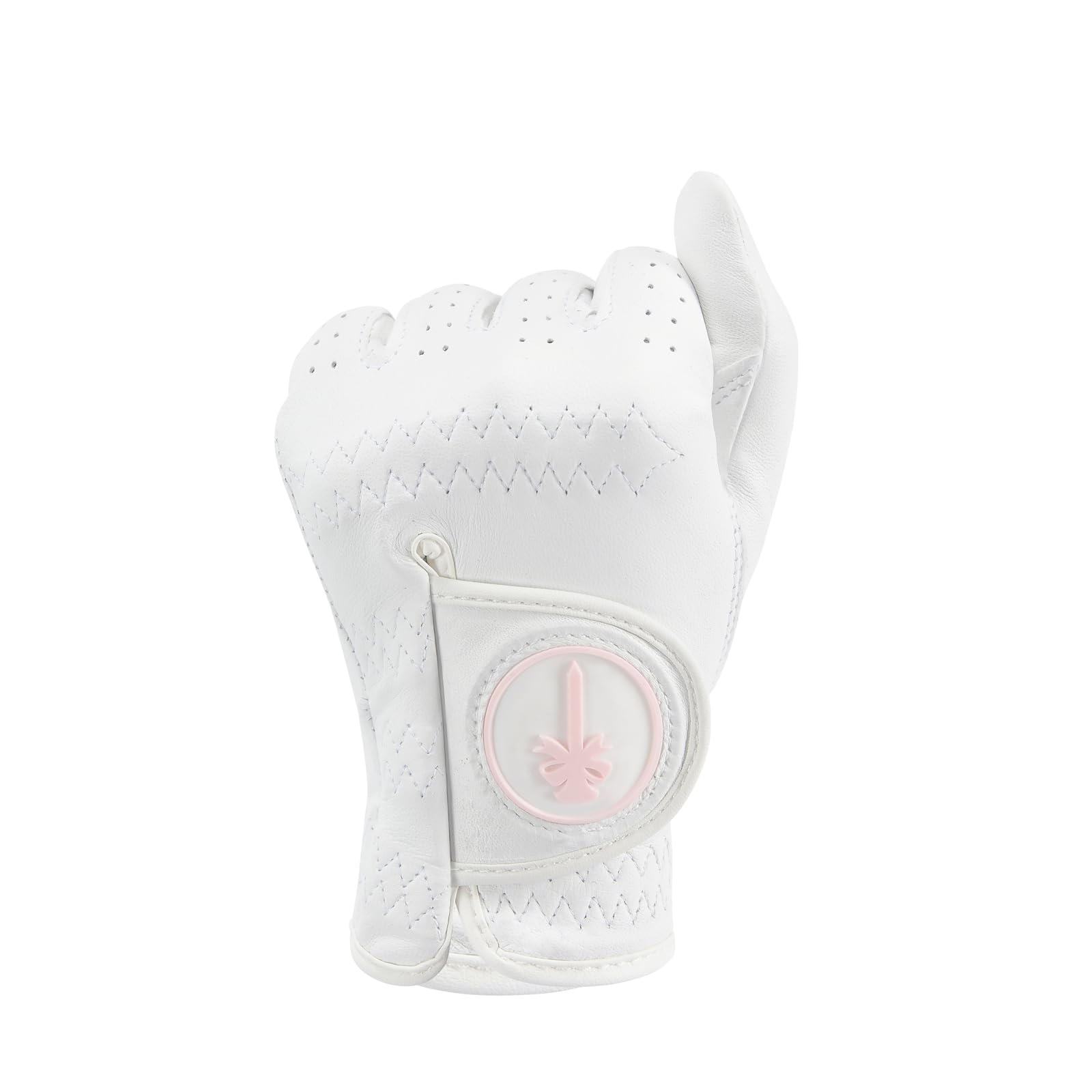 PINKTEE Damen-Golfhandschuh, Cabretta-Leder, linke Hand mit verbessertem Griff, weich, rosa, Größe S, M, L, XL
