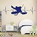 zhuziji Hockey Goalie Heartbeat Vinyl Applique Sticker Bedside Art Dormitorio Decoración de la Pared Mural Poster Extraíble Wall Sticker New114x37.5cm
