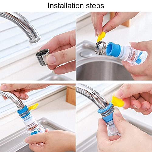 Image of Kitchen Tap Extender Shower Head for Sink, 360 Rotating Faucet Spray Nozzle, Water Saving Splash Filter Regulator for Bathroom & Kitchen Tap, Adjustable Plastic Tap Extension Attachment