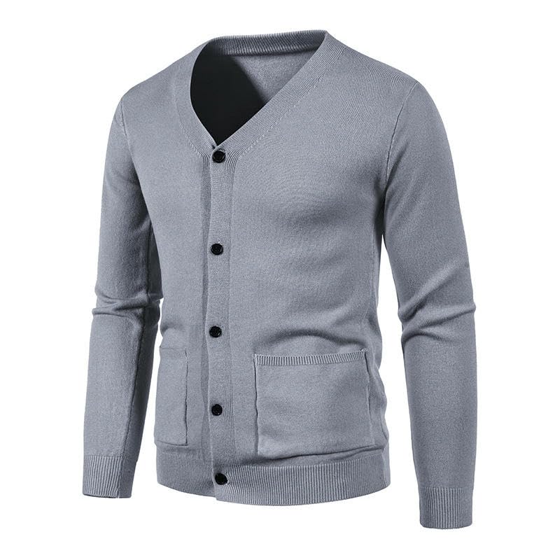 Men's Autumn Winter Slim Fit Casual V-Neck Knit Sweater Cardigan3