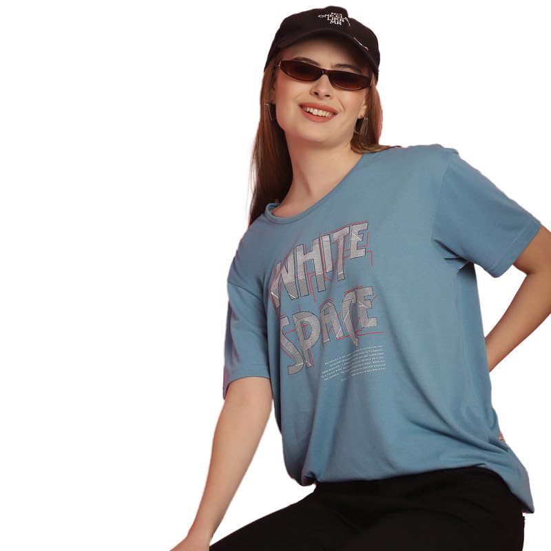 Image of Round Neck Cotton Printed Women Regular Fit Tshirt-P1950