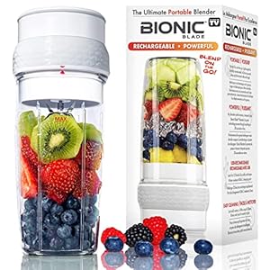 Bionic Blade Personal-Sized Blender 26 oz., BPA-Free, Cordless, Rechargeable 18,000 RPM Portable Blender for Shakes and Smoothies Mini Blender Portable 8.6″ Tall, Seen On TV