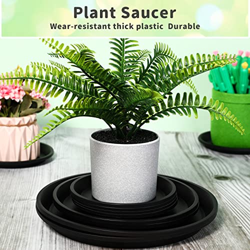 16 Pack Plastic Plant Saucer Black Pot Saucers Round Plant Water Tray Thick Drip Trays For Potted Plants Flower Pot Pan Plant Drainage Tray For Indoor Outdoor Garden, 4 Inch, 6 Inch, 8 Inch, 10 Inch #TOP4