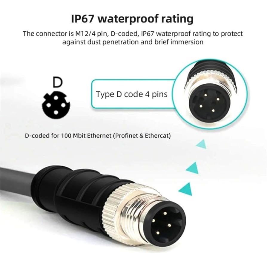 Amazon.com: chenyang RJ45 to M12 Type-D D-Coded 4Pin Cat5e