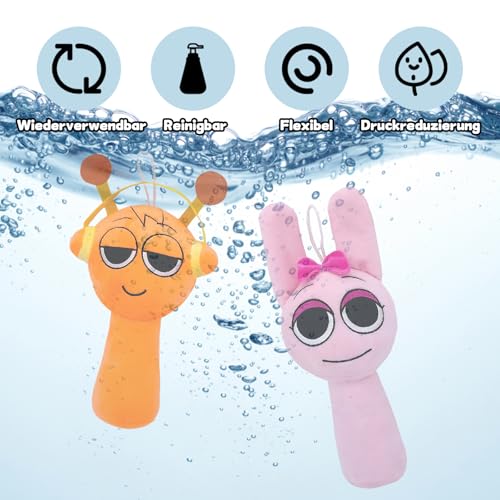 CJAPGJW Kuscheltier, 2 Stück Plüschen Spielzeug, Onetraum Kuscheltier Stofftiere Plüschspielzeug, Robust Plüschen Spielzeug, Geeignet Für Kinder und Spielefans (Pink, Orange)