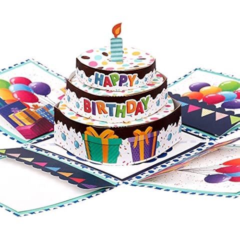 Giiffu 3 Layer Pop Up Birthday Card Cover