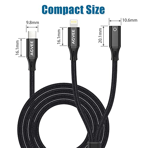 Agvee Charging Adapter Cable For Apple Pencil 1St Generation, Usb-C Type-C Male To Lightning Female Connector 2 In 1 Charger Cord Enables Apple Pencil Pen 1St Gen Match Ipad 10, Black #TOP6