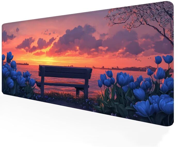 Tapis de souris XXL 900x400 Ciel G1-401 grand format blanc pour bureau et gaming