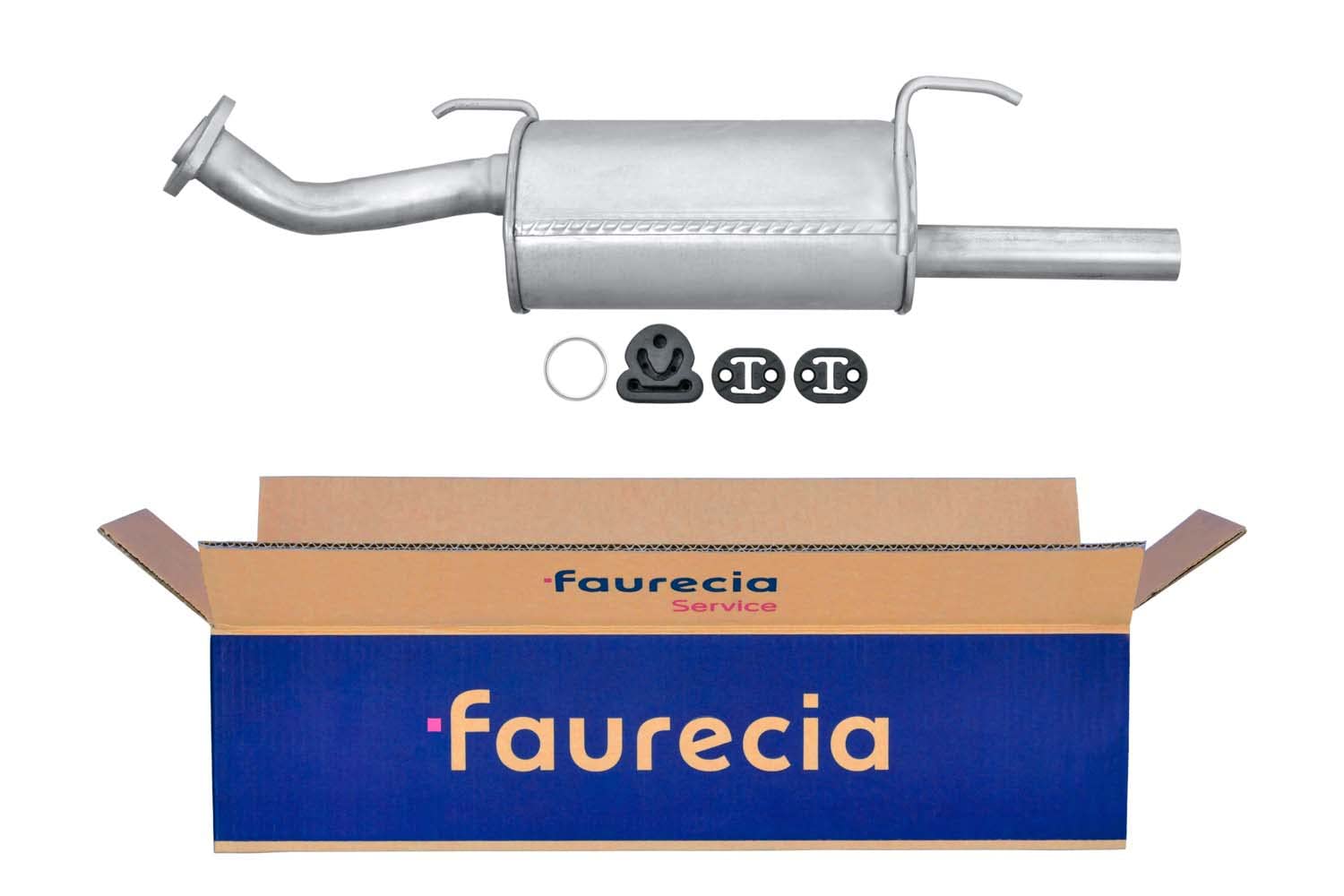 HELLA 8LD 366 033-671 Tłumik końcowy - Easy2Fit® Kit - z tyłu - jednoczęściowy - Komplet z elementami do montażu
