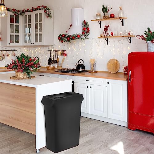 Image of Windyun 10 Pcs 23 Gallon Spandex Stretchable Trash Can Cover Wedding Party Fundraiser Decorations for Home Garden (Not Include Trash Can) (Black)