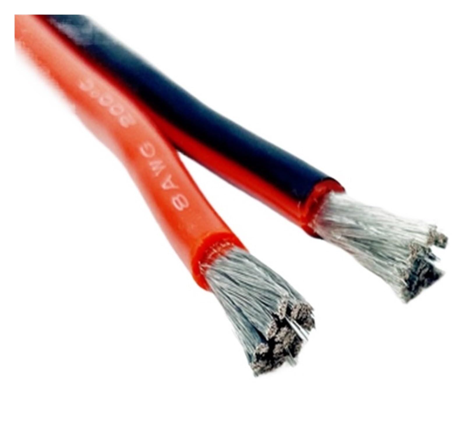 Cable de Silicona 2 Pines, 10/20/30/50/100/200m, Negro, Rojo, Plano, Paralelo, Doble estañado, 8, 10, 12, 14, 16, 18, 20, 22, 24, 26, 28 AWG(2 Pin Silicone30m,22 AWG)