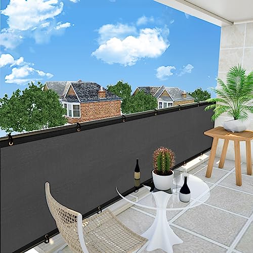 UPGRADE Fence Privacy Screen 8' x 25' Fence Commercial Shade Cover with Brass Grommets Heavy Duty Perfect for Outdoor Back Yard-Dark Grey, Customizable