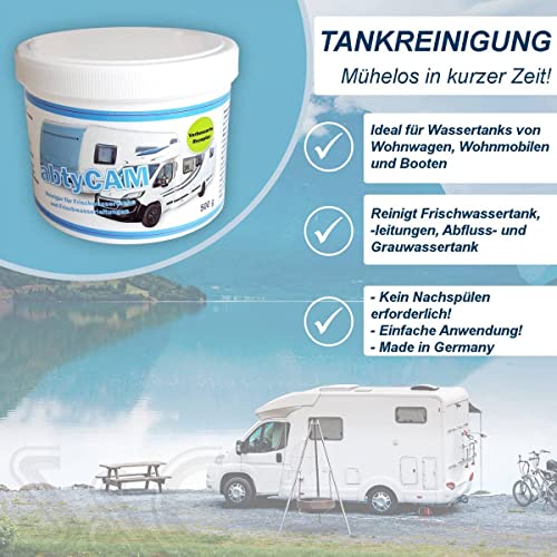 Frischwasser-Tank-Reiniger H11 Plus 500 g für die Anwendung mit Kaltwasser für Wohnmobil Wohnwagen Boot