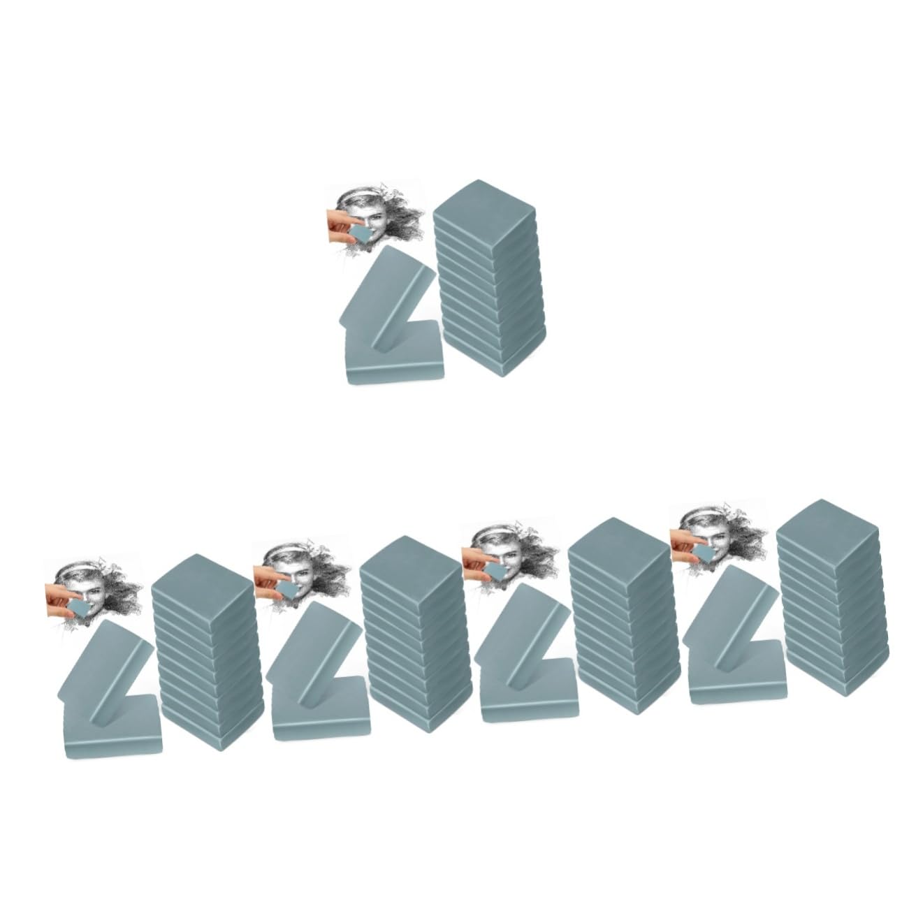 NUOBESTY 5 Juegos Goma De Borrar Borradores De Pintura Borradores De Arte Para Dibujar Escudo De Borrador Gomas De Borrar Amasadas Para Artistas Moldeable Arcilla De Moldear Blue 12 Uds * 5