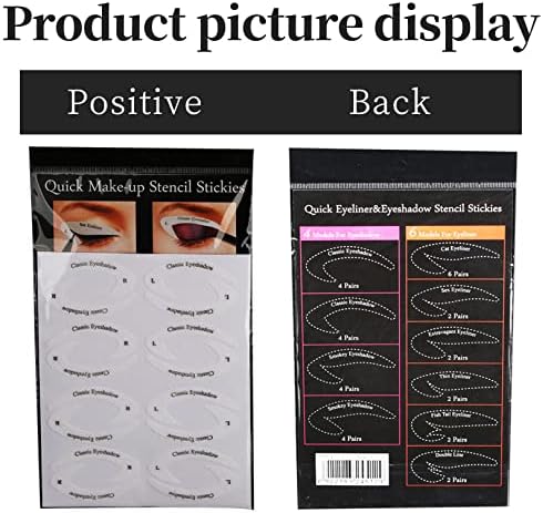 64 Pcs Cat Eyeliner Eyeshadow Stencil Stickers,Eyeliner Stencils Stickers,Eyeliner Stencil Cards,Eyeliner Template Sticker for Smokey Eyes or Winged Eyeliner,Quick Cat Eye Makeup Tool for Beginners