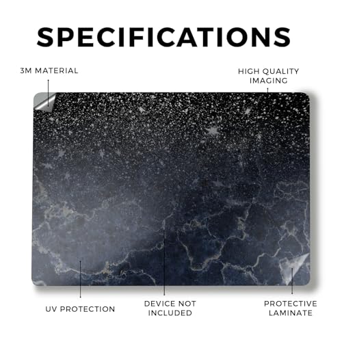 Image of Laptop Skin Compatible with Alienware M18 R2 (2024) - Dark Shimmer Marble - Premium 3M Vinyl Protective Wrap Decal Cover - Easy to Apply | Crafted in The USA by MightySkins