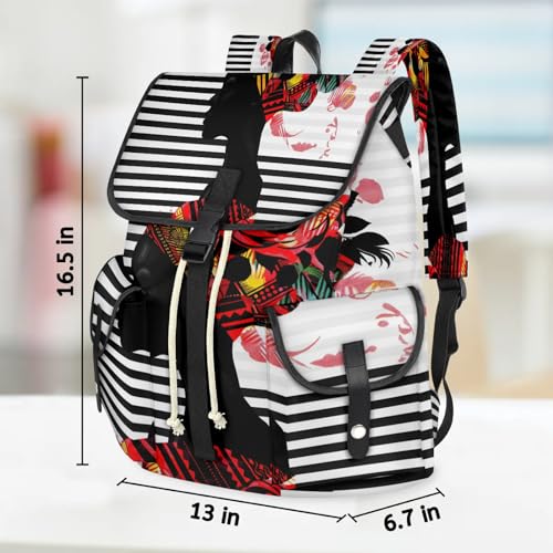 TropicalLife African American Woman Black Travel Laptop Backpack for Men and Women, Lightweight Computer Casual Daypack Backpacks Nurse Teacher Gym Hiking Work Bag4