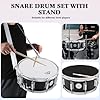EASTROCK Snare Drum 14X5.5 Inches for Student Beginners with Gig Bag, Drumsticks, Drum Keys, Coated Material Drum Head, Black #3