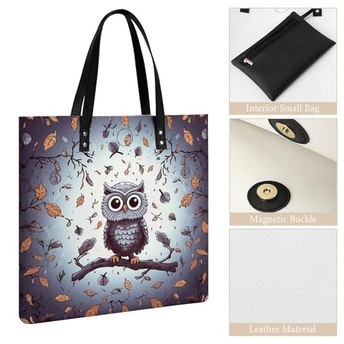 Butterfly And Hippo Work Tote Bag for Women Leather Shoulder Bag with Magnetic Buckle Purse And Handbags3