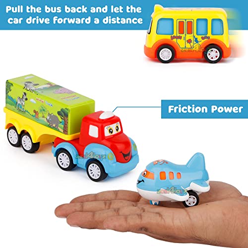 Image of Zest 4 Toyz Toy Car for Kids | Unbreakable Pull Back Vehicles | Pull Back Car Truck Toy Aeroplane Set for Kids (Pack of 5) | Automobile Car Toy Set | Friction Cars for Boys & Girls 3+ (Multicolor)