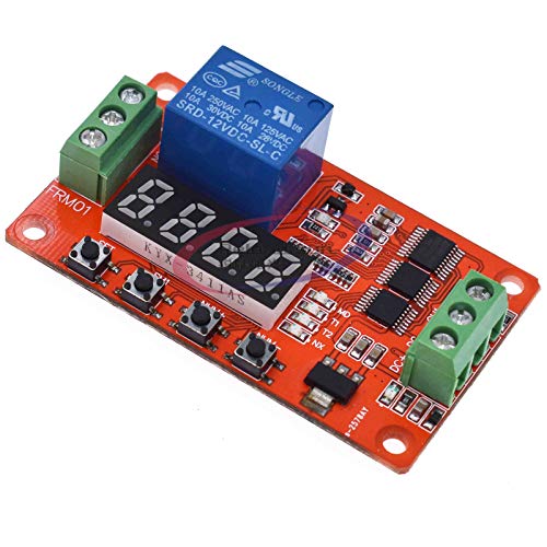 5V 12V 24V DC Multifunction Self-Lock Relay PLC Cycle Delay Time Timer Switch Module PLC Home Automation Delay Module (12V)
